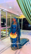 Teal blue boqortoyo bridal Diraac - Rent