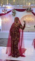 Maroon cayni bridal diraac - Rent