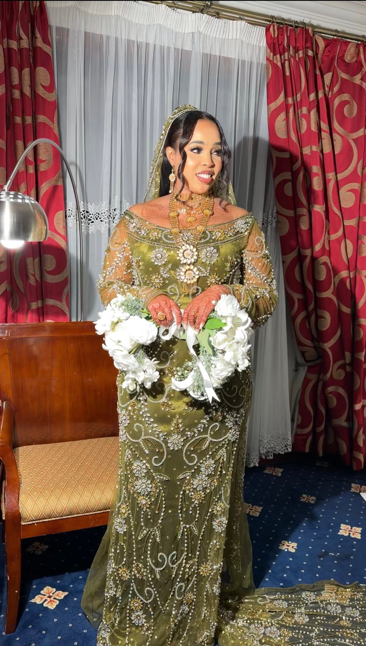 Olive green bridal diraac- Buy