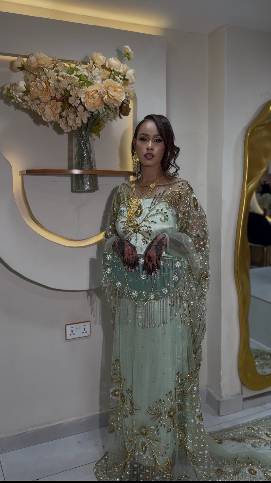 Soft mint malabo bridal diraac- Rent