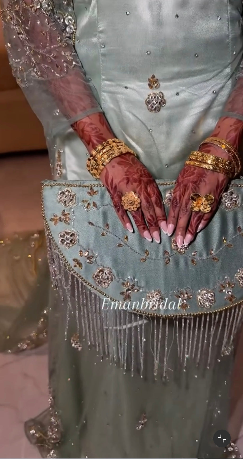Soft mint hibaaq bridal diraac - Rent