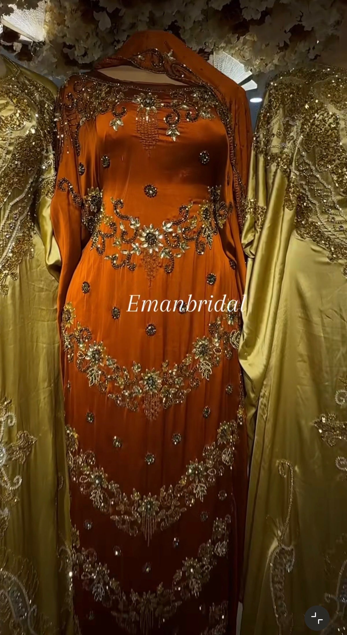 Burnt orange bridal diraac- Rent
