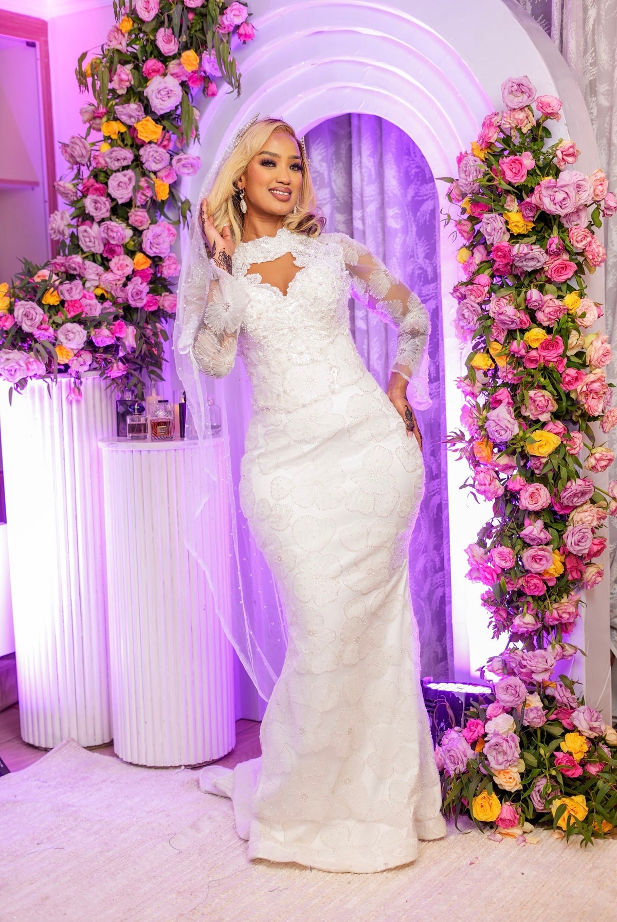 Floral bridal gown