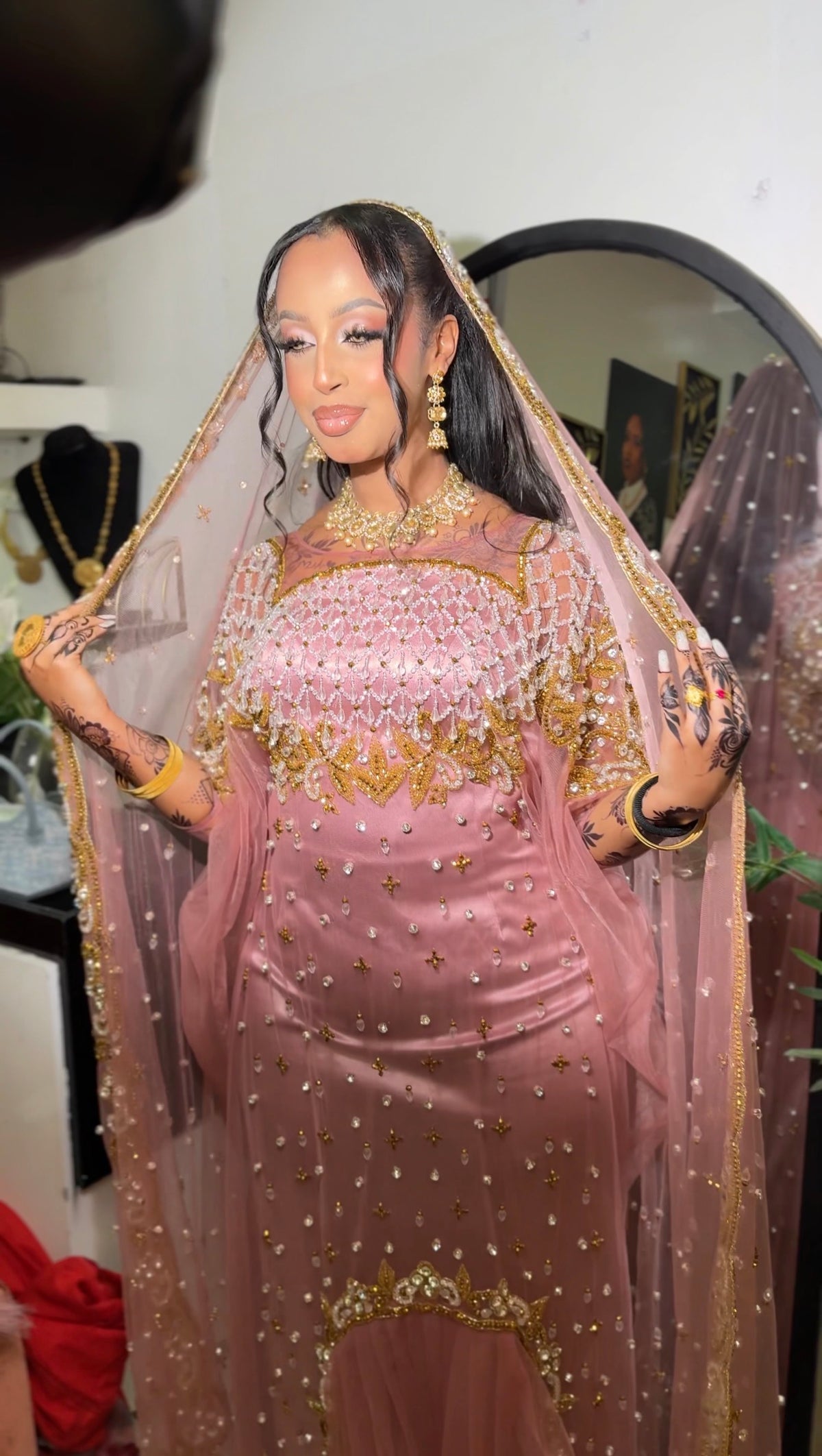 Pink bridal diraac - Rent