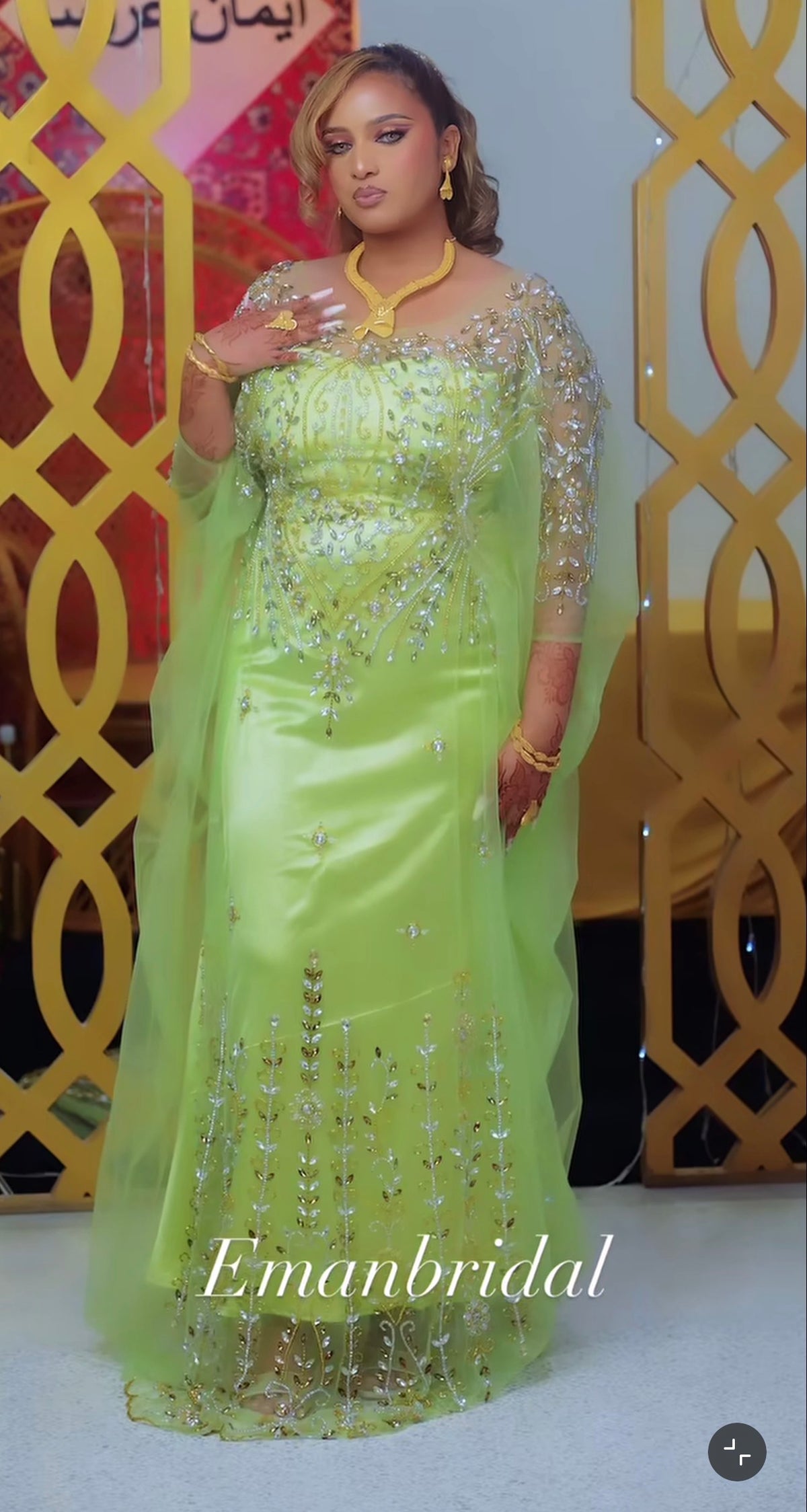 Green Xariir bridal diraac- Rent