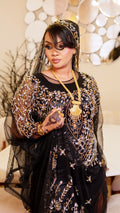 Black xariir bridal diraac - Rent