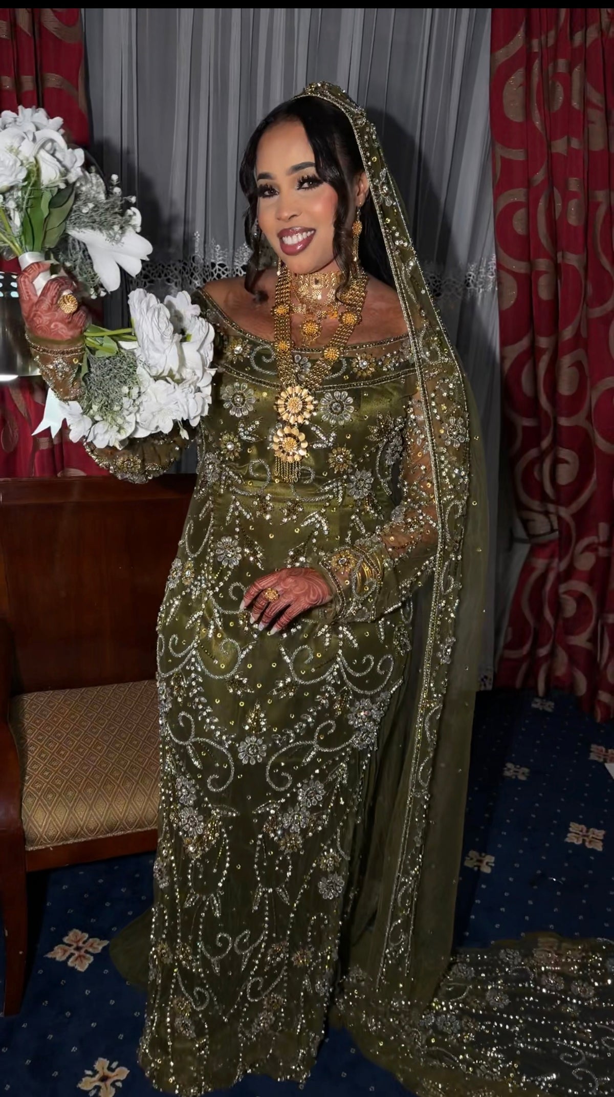 Olive green bridal diraac- Buy