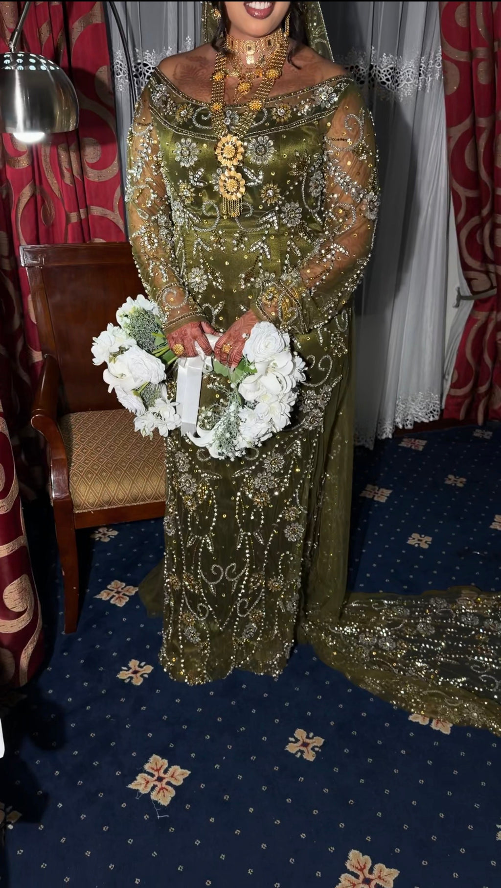 Olive green bridal diraac- Buy