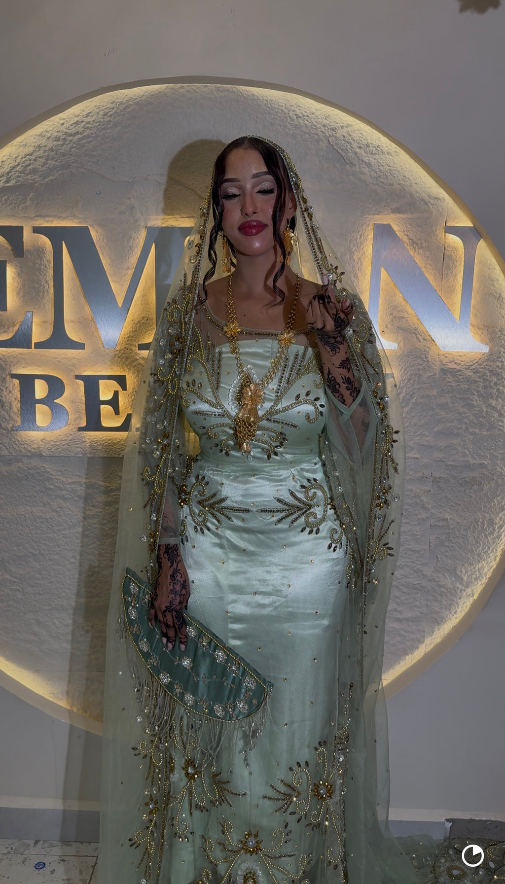 Soft mint malabo bridal diraac- Rent