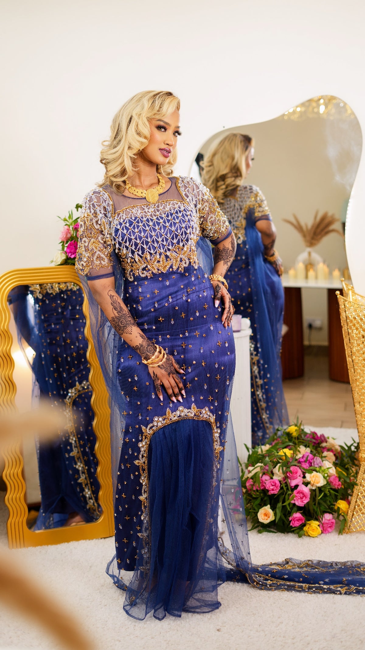 XARIIR (navy blue ) lace