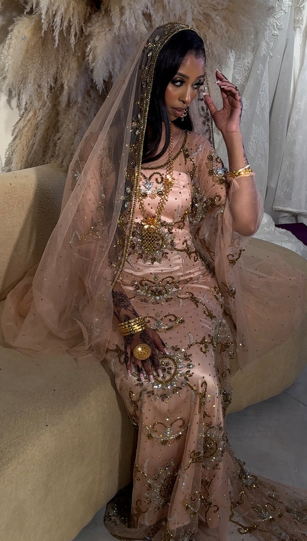 Peach mima bridal diraac - Rent