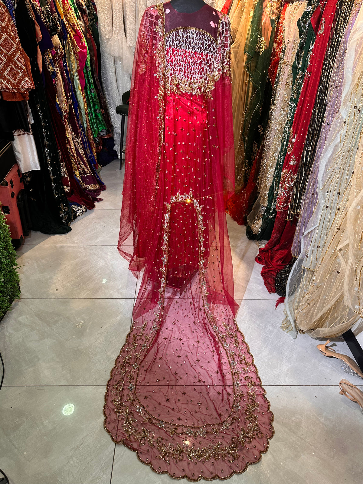 Red Xariir bridal diraac- Rent