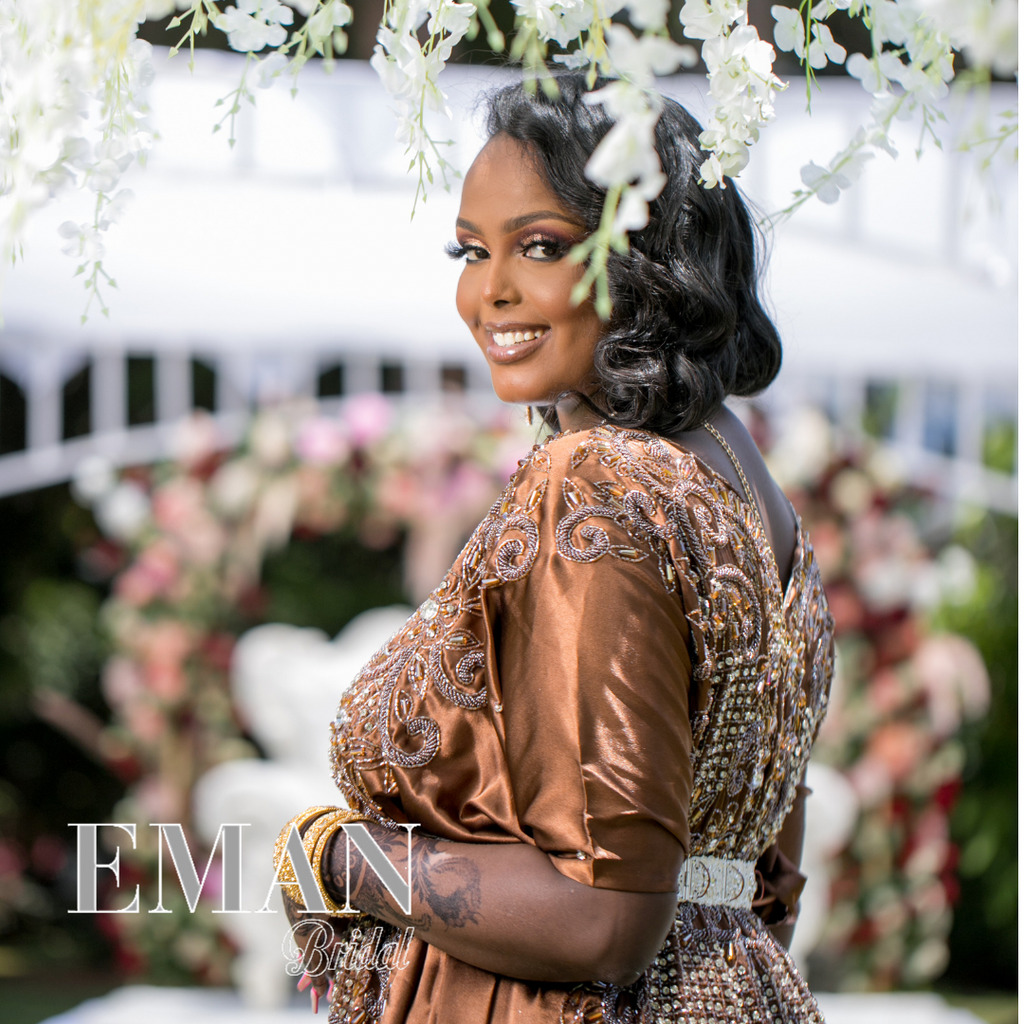 Brown satin asal bridal diraac - Rent