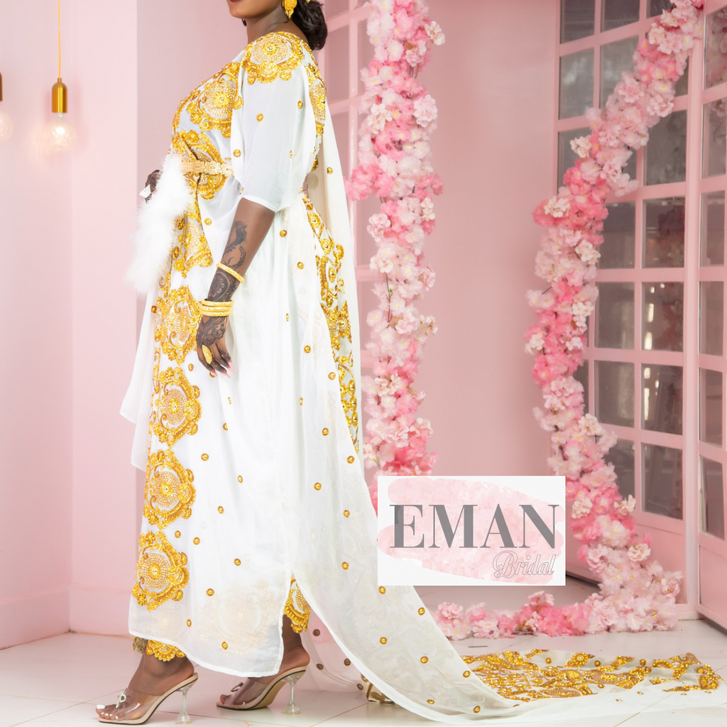 White Gold satin udgoon bridal diraac - Rent