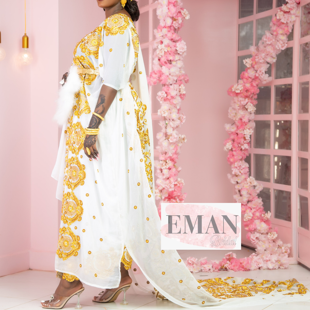 White Gold satin udgoon bridal diraac - Rent
